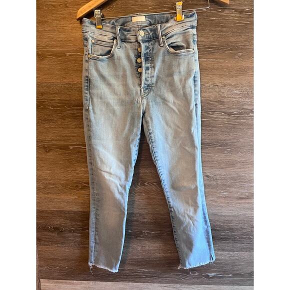 Mother Jeans size 27 Butterfly button The stunner Ankle Fray light wash - Picture 1 of 11